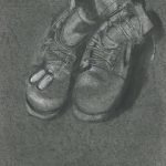 Boots 16x20 charcoal on paper